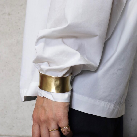 【kubire くびれ】3.0 ワイドバングル /幅30㎜ / 内反り/ 真鍮 20枚目の画像