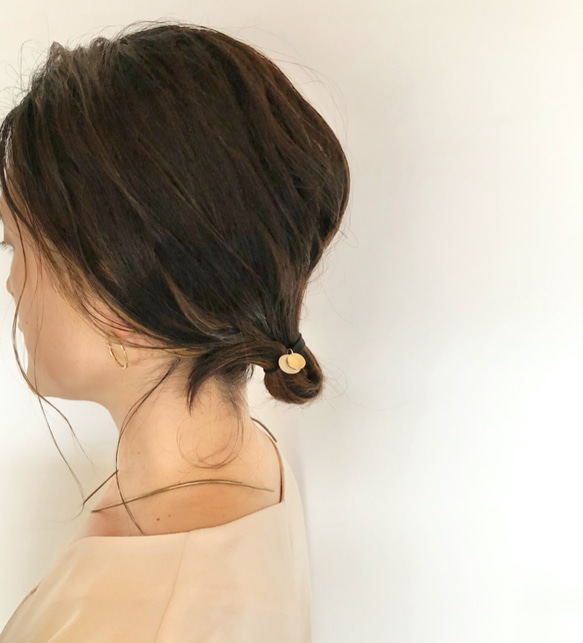 バイカラー オセロ●○ ヘアアクセサリー/ヘアゴム 3枚目の画像