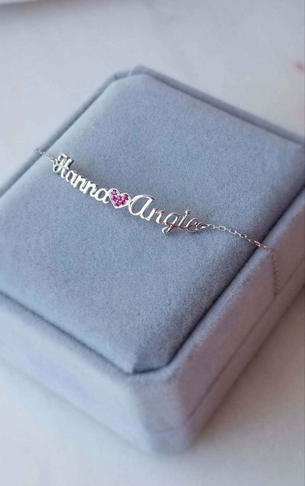 14Kスモールラブネームブレスレット