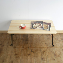 ヒノキ集成材　ローテーブル みつろう仕上げ 一人暮らしや省スペースのワークデスクに 1枚目の画像