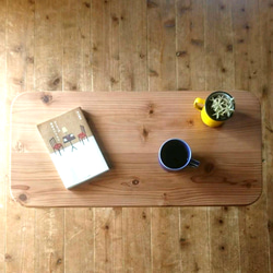 木製天板  ローテーブル 天然無垢材使用 一人暮らしや省スペースのワークデスクに 1枚目の画像