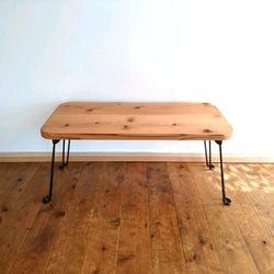木製天板  ローテーブル 天然無垢材使用 一人暮らしや省スペースのワークデスクに 3枚目の画像