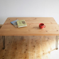 ローテーブル 天然無垢材みつろう仕上げ 一人暮らしや省スペースのワークデスクに 2枚目の画像