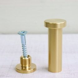 職人直送 真鍮 壁 フック 壁掛けフック ハンガーフック 壁取り付け コート 上着 鞄 おしゃれ ゴールド (平型) 3枚目の画像