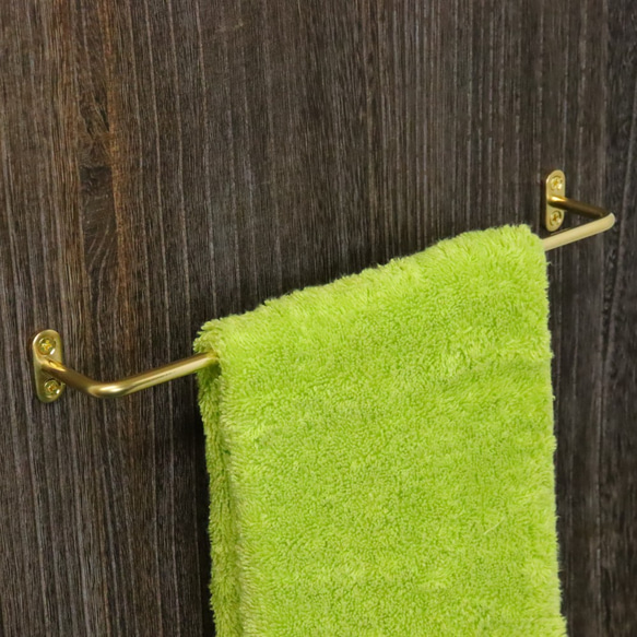【工匠直送，3個尺寸】黃銅毛巾架毛巾架毛巾桿廚房洗手間廁所時尚金色 第2張的照片