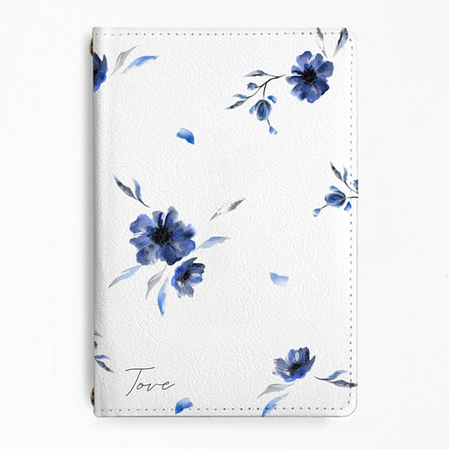 全3色♡ウォーターフラワー柄の大人可愛いパスポートケース 名入れ無料