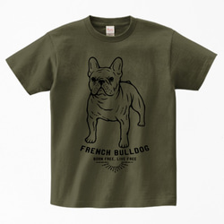 全3色 フレンチブルドッグのヴィンテージ柄Tシャツ2 Tシャツ