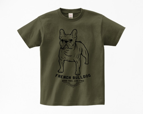 全3色 フレンチブルドッグのヴィンテージ柄Tシャツ2 Tシャツ