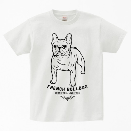 全3色 フレンチブルドッグのヴィンテージ柄Tシャツ2 Tシャツ