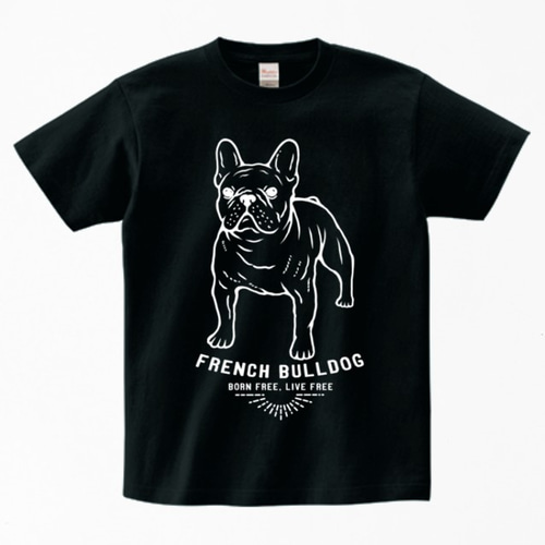 全3色 フレンチブルドッグのヴィンテージ柄Tシャツ2 Tシャツ