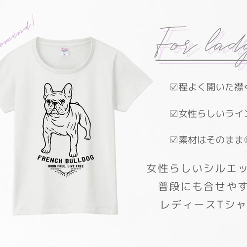 全3色 フレンチブルドッグのヴィンテージ柄Tシャツ2 Tシャツ