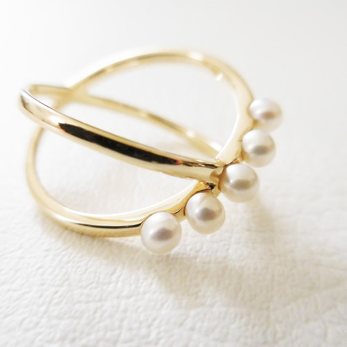 agete K10 淡水パール リング 13号 K10パールリング｜リング｜アガット