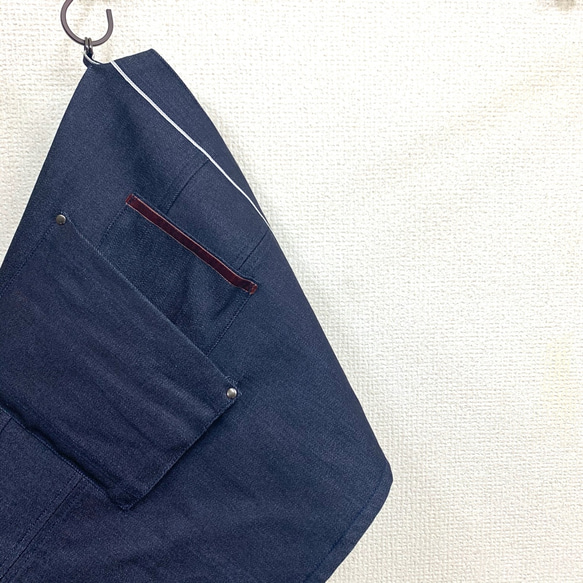 apron dress (革底ポケット) デニム エプロン 3枚目の画像