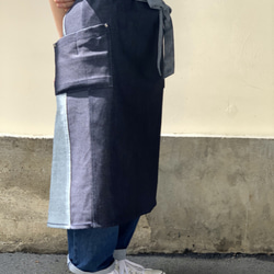 apron dress (革底ポケット) デニム エプロン 2枚目の画像