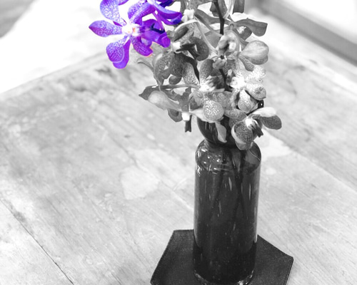 flower piece(yellow×purple) 一輪挿し・花瓶・花器 amissingpiece