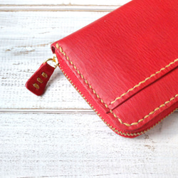 シンプルなコンパクトミニ財布　赤　レッド 2枚目の画像
