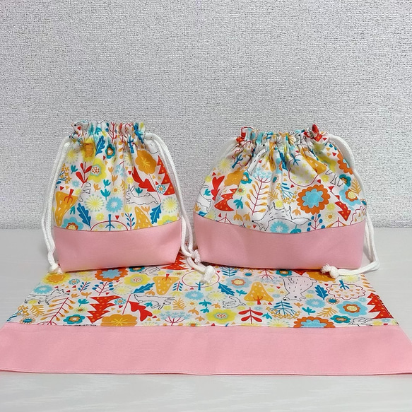 お弁当袋＆コップ袋、ランチョンマット3点 弁当袋 ユリリ 通販