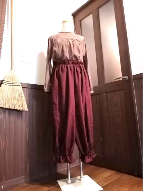 着物リメイク 絹のドロワーズパンツ ロングパンツ 夢想庵 通販