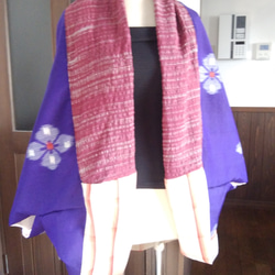 着物リメイク　紫色のマーガレット 2枚目の画像