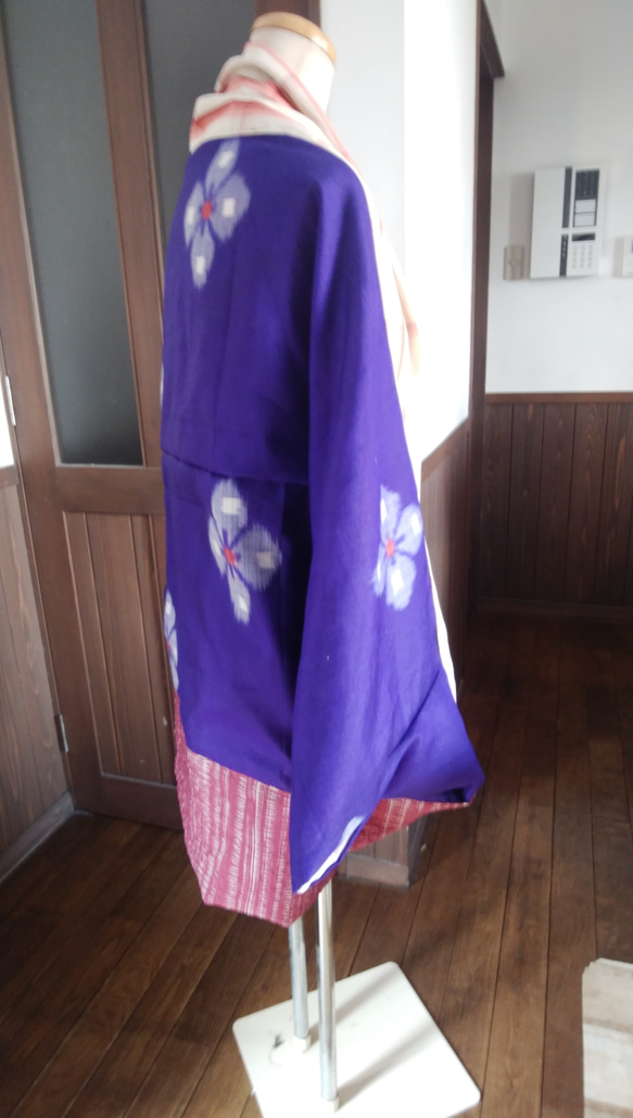 着物リメイク　紫色のマーガレット 3枚目の画像