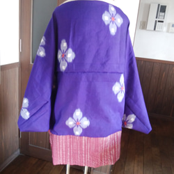 着物リメイク　紫色のマーガレット 4枚目の画像