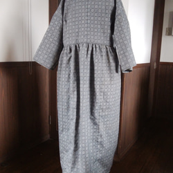 着物リメイク　紬カシュクールワンピース 4枚目の画像