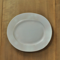 楕円リム9寸皿/白 1枚目の画像