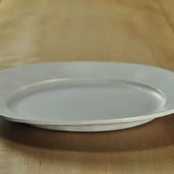 楕円リム9寸皿/白 2枚目の画像
