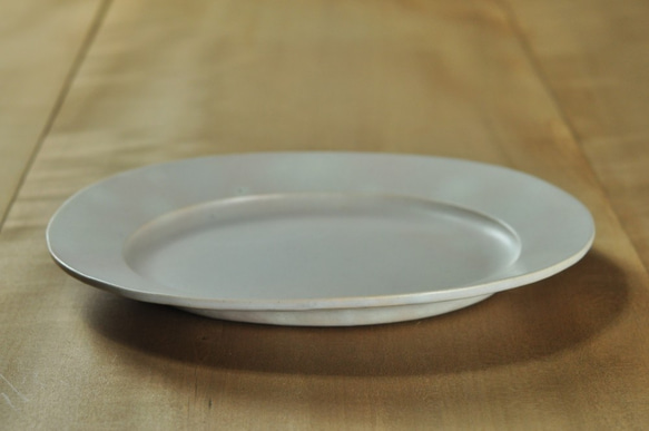楕円リム9寸皿/白 2枚目の画像