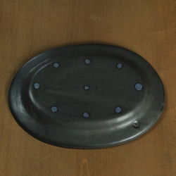 楕円リム7寸皿／チャコール 4枚目の画像