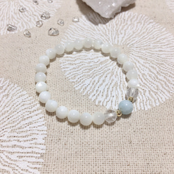646 アクアマリン×ガーネット×クラッククォーツ　天然石　お守り　ストラップ 646 アクアマリン×ガーネット×クラッククォーツ 天然石 お守り