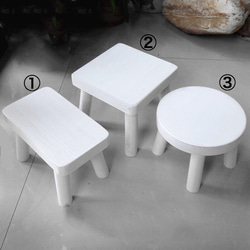 オーダーメイド 職人手作り スツール 椅子 チェア ホワイト 白家具 おしゃれ 北欧モダン サイズオーダー可 家具 1枚目の画像