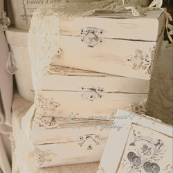【受注制作・A】シャビーな木製 ラベル ボックス~Original arrange~ 5枚目の画像