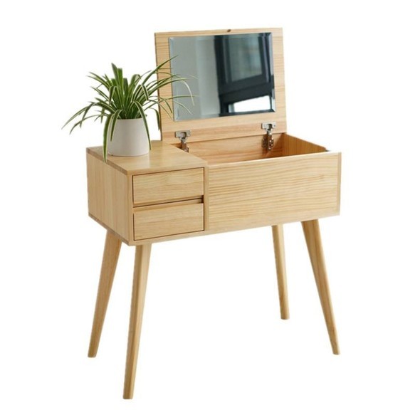 オーダーメイド 職人手作り ドレッサー 化粧台 デスク 机 天然木 木目 2WAY 家具 おうち時間 無垢材 エコ LR