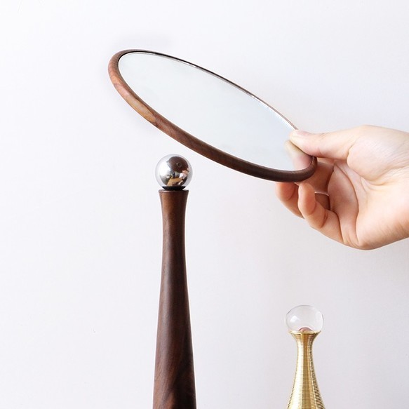 受注生産 職人手作り スタンドミラー  鏡台 化粧 ドレッサー 鏡  無垢材 天然木 木目 木製雑貨 おうち時間 LR