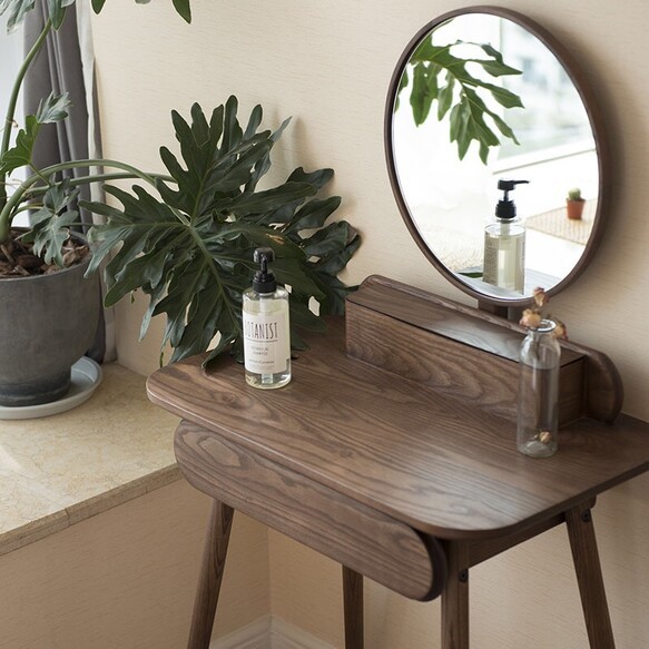 オーダーメイド 職人手作り 化粧台 ドレッサー 鏡台 鏡 インテリア 家具 机 無垢材 おうち時間 収納 木製雑貨 LR