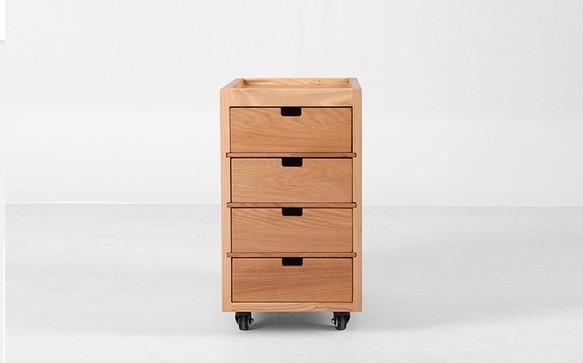 オーダーメイド 職人手作り キャビネット 引き出し 家具 天然木 無垢材 プリンター台 オフィス家具 テレワーク LR