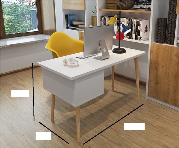 オーダーメイド 職人手作り パソコンデスク デスク テーブル 机 白家具 無垢材 天然木 おうち時間 テレワーク LR 2枚目の画像