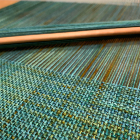 手織りストール(ターコイズグリーン) 5枚目の画像
