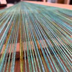 手織りストール(ターコイズグリーン) 6枚目の画像