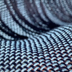 手織りストール(リネン・スカイブルー×ネイビーブルー) 2枚目の画像