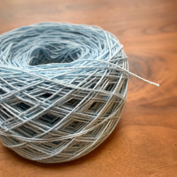 手織りストール(リネン・スカイブルー×ネイビーブルー) 3枚目の画像