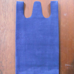 スウェード ブルー コンビニ袋型 トートバッグ 3枚目の画像