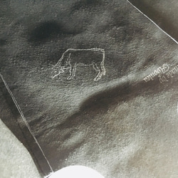 豚革 チャコールグレー コンビニエンスバッグ Mサイズ トートバッグ 5枚目の画像