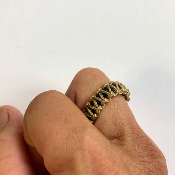 パラコード　指輪　paracord ring BK 5枚目の画像