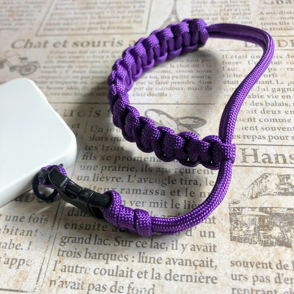 携帯・スマホ　ハンドストラップ　紫 3枚目の画像