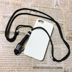 携帯スマホストラップ　ロングタイプ N黒 5枚目の画像