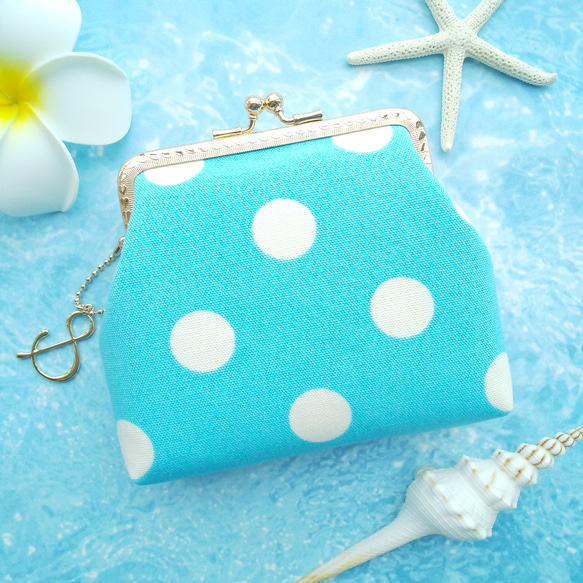 特集掲載〕がま口❋刺繍 〜トロピカルドリンクと夏の水玉刺繍〜✽二