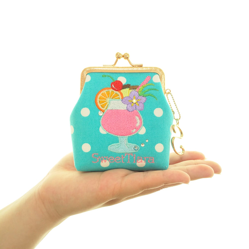 お纏めリクエスト＊刺繍のバッグ♡コインケース♡チャームなど♡ 小銭入れ✽刺繍 がま口✽夏のトロピカルドリンク刺繍