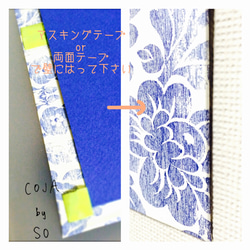 リバティ布製karuiフレーム　草花もよう(ポストカードサイズ）　 5枚目の画像